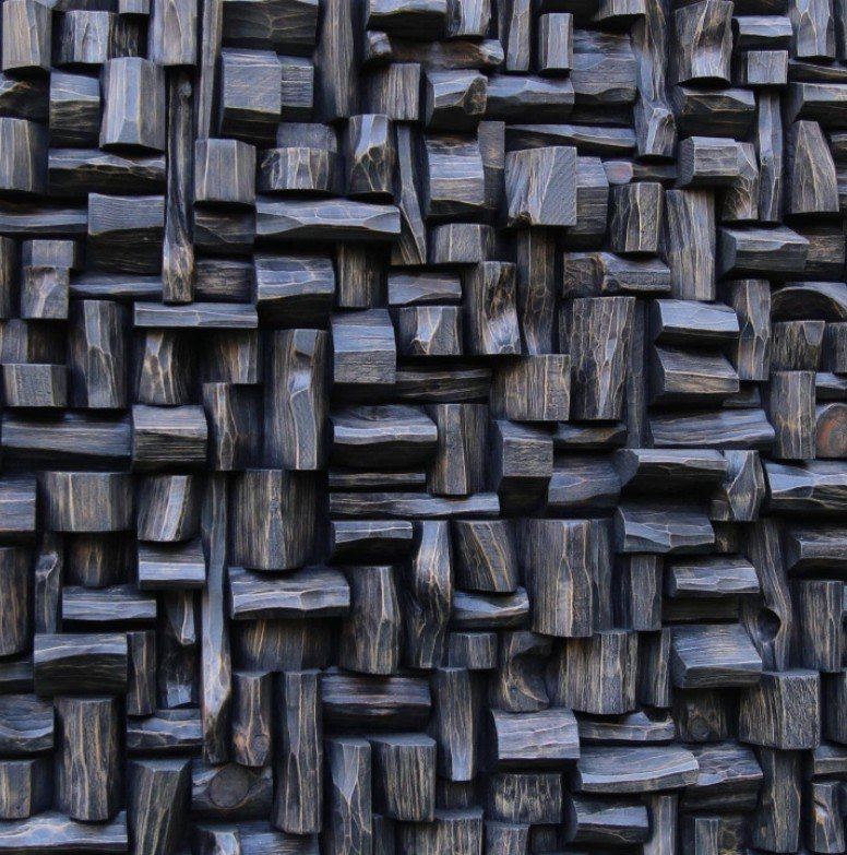 Sculptural textured wall detail