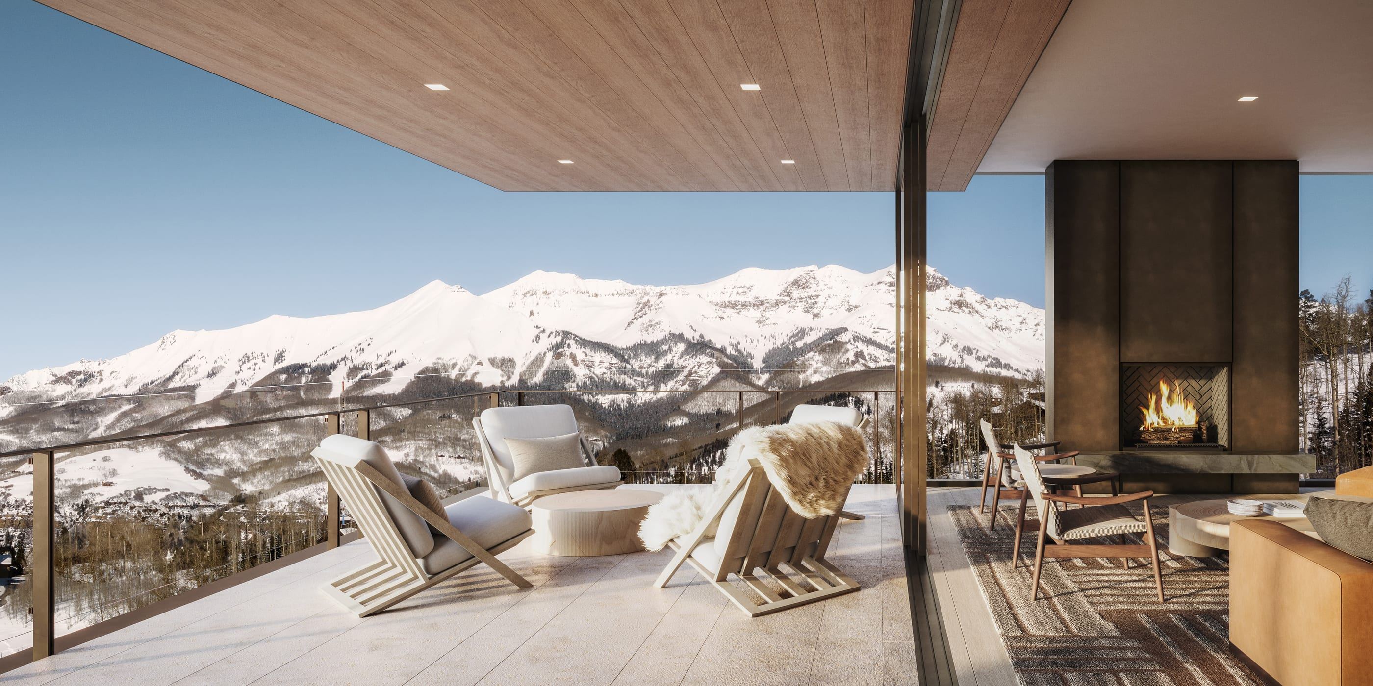 Terrace facing the San Juan Mountains